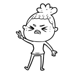 cartoon angry woman