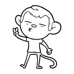 cartoon suspicious monkey