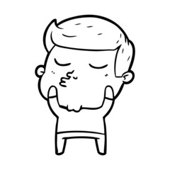 Fototapeta premium cartoon model guy pouting