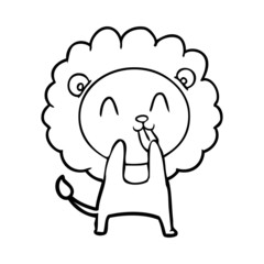 happy cartoon lion