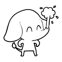 cute cartoon elephant spouting water