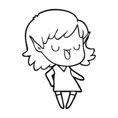 Fototapeta premium cartoon elf girl