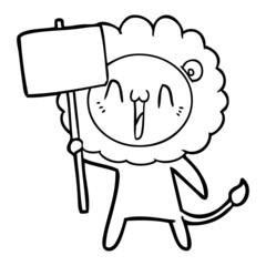 happy cartoon lion