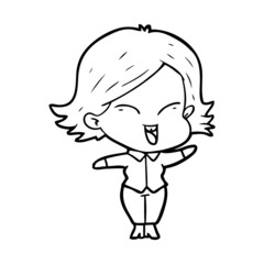 happy cartoon girl