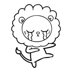 Obraz premium crying cartoon lion