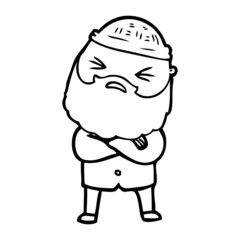 Fototapeta premium cartoon man with beard