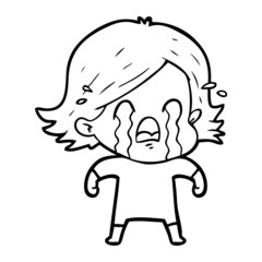 cartoon woman crying