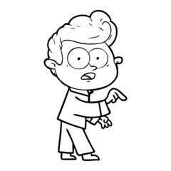 cartoon staring man
