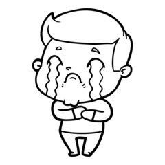 cartoon man crying