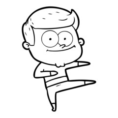 cartoon happy man dancing