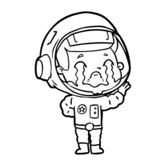 cartoon crying astronaut