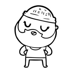 Obraz premium cute cartoon man with beard