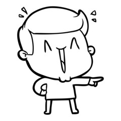 cartoon excited man