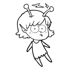 cartoon alien girl