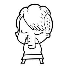 cartoon pretty hipster girl