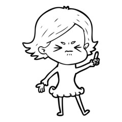 cartoon angry girl