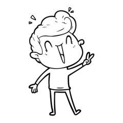 cartoon excited man