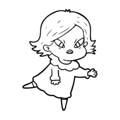 cartoon stressed woman