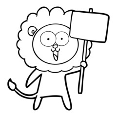 happy cartoon lion