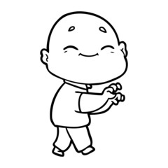 Obraz premium cartoon happy bald man