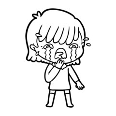 cartoon girl crying