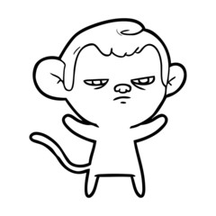 cartoon annoyed monkey