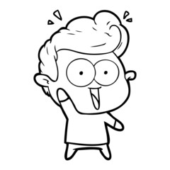 cartoon staring man
