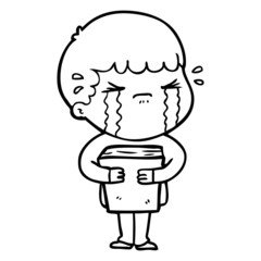 Fototapeta premium cartoon man crying