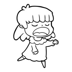 cartoon woman talking loudly
