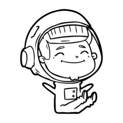 Obraz premium happy cartoon astronaut