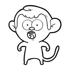 cartoon shocked monkey