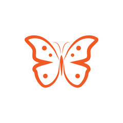 Abstract orange butterfly logo concept
