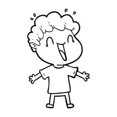 cartoon happy man