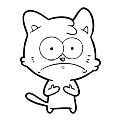 cartoon nervous cat