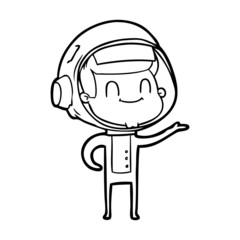 happy cartoon astronaut
