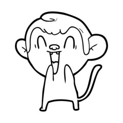 cartoon laughing monkey