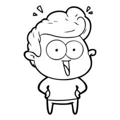 cartoon excited man