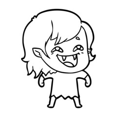 cartoon laughing vampire girl