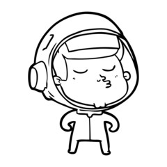 cartoon confident astronaut