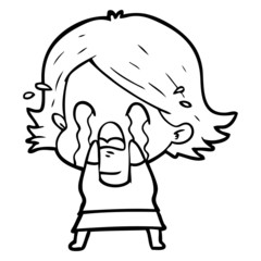 cartoon woman crying