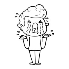 cartoon crying man