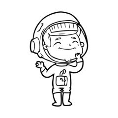 happy cartoon astronaut