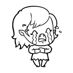 cartoon crying vampire girl