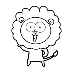 happy cartoon lion