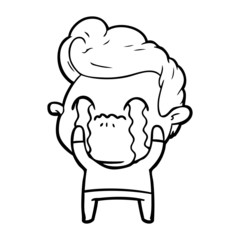 cartoon man crying