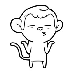 cartoon suspicious monkey