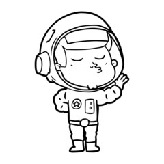 cartoon confident astronaut
