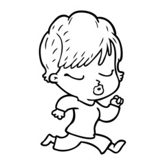 cartoon woman with eyes shut