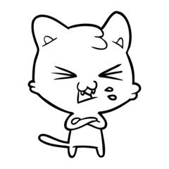 cartoon cat hissing