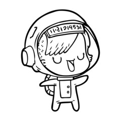 cartoon astronaut woman